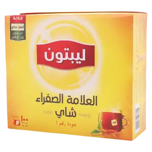 شاي ليبتون الأحمر – علامة صفراء – 100 كيس